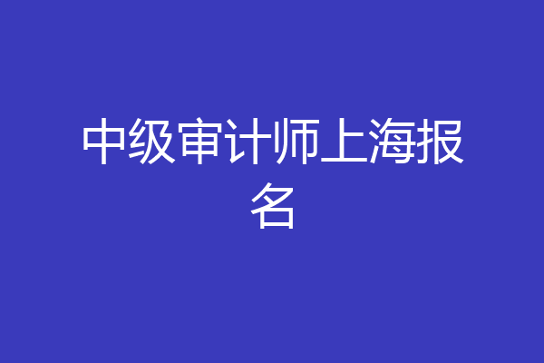 中级审计师上海报名