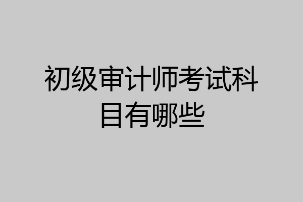 初级审计师考试科目有哪些