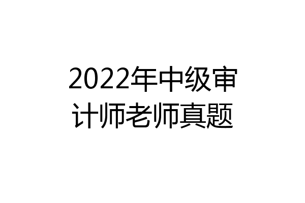2022年中级审计师老师真题