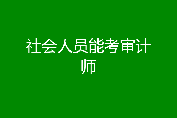 社会人员能考审计师