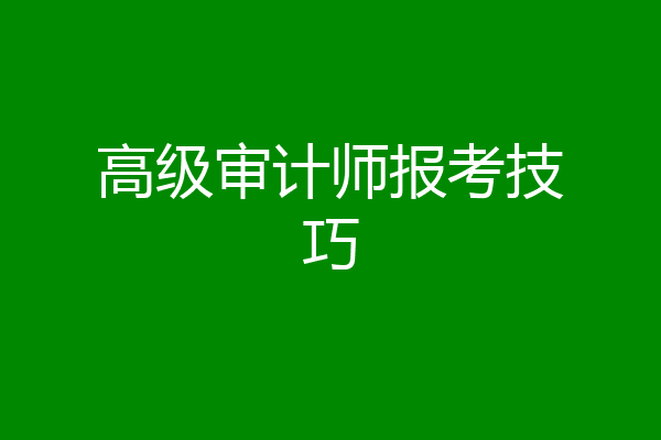 高级审计师报考技巧