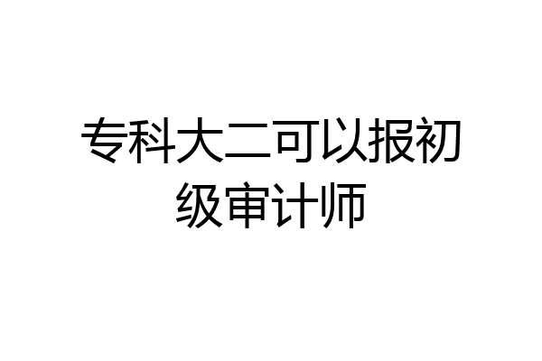 专科大二可以报初级审计师