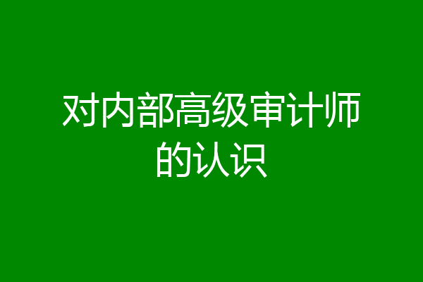 对内部高级审计师的认识