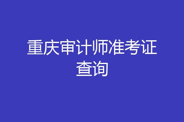 重庆审计师准考证查询