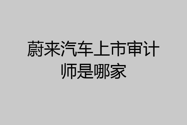蔚来汽车上市审计师是哪家