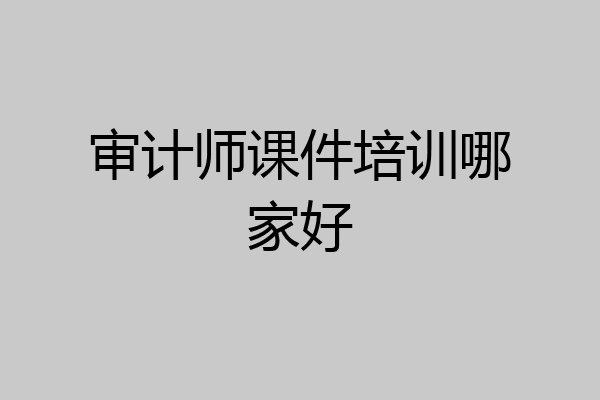 审计师课件培训哪家好