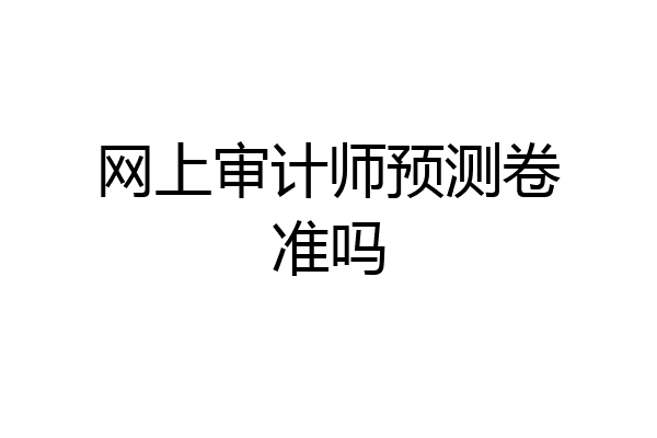 网上审计师预测卷准吗