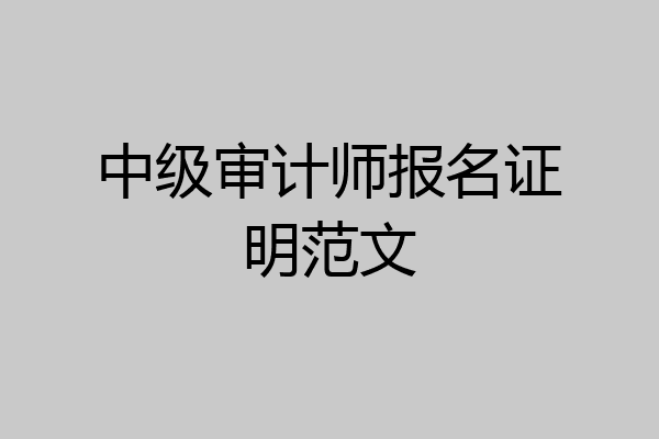中级审计师报名证明范文