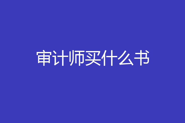 审计师买什么书