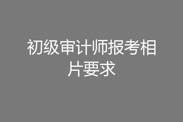 初级审计师报考相片要求