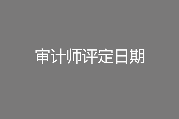 审计师评定日期