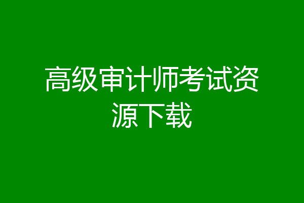 高级审计师考试资源下载