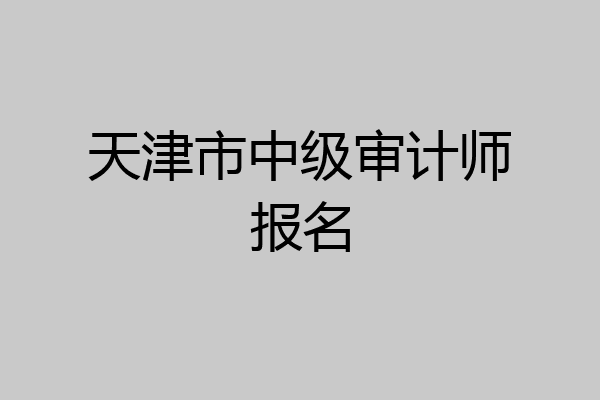 天津市中级审计师报名