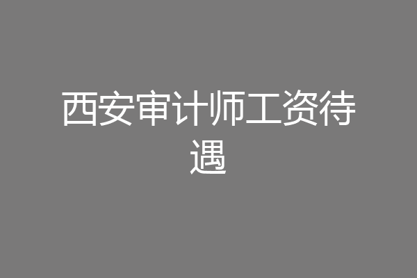 西安审计师工资待遇