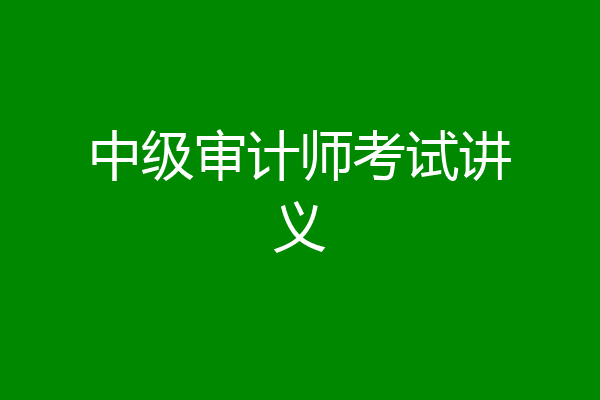 中级审计师考试讲义