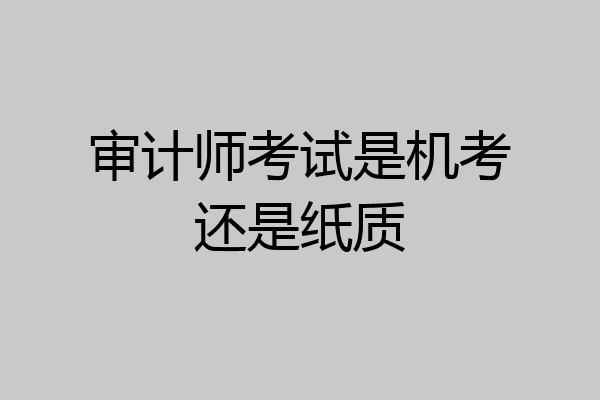 审计师考试是机考还是纸质