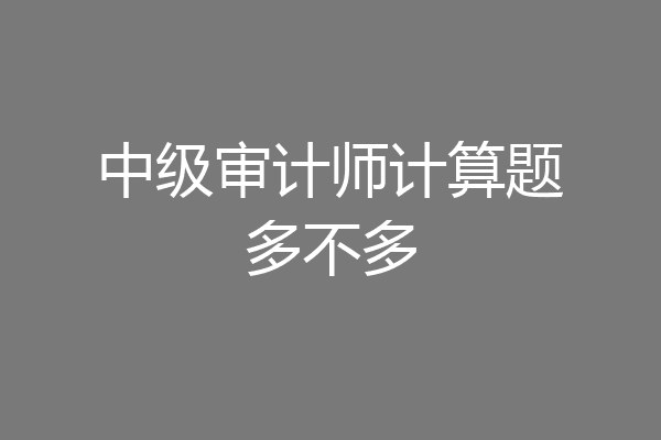 中级审计师计算题多不多