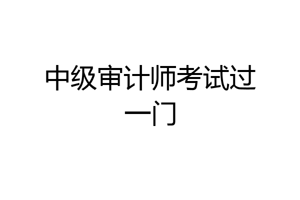 中级审计师考试过一门