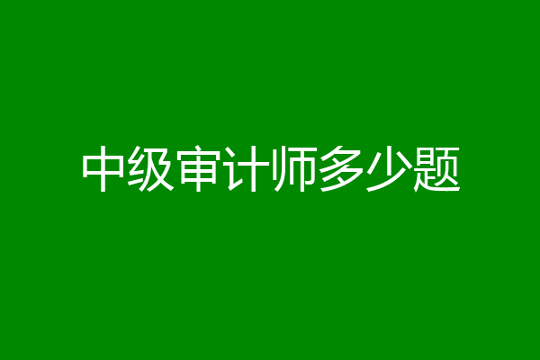 中级审计师多少题