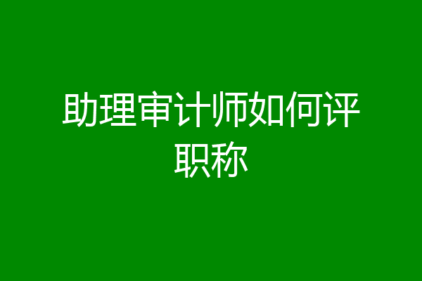 助理审计师如何评职称