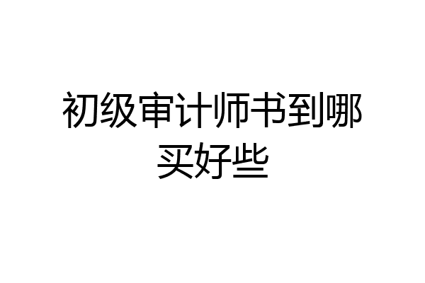 初级审计师书到哪买好些