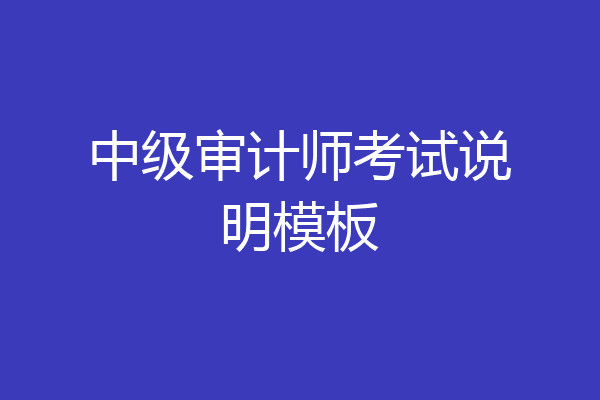 中级审计师考试说明模板
