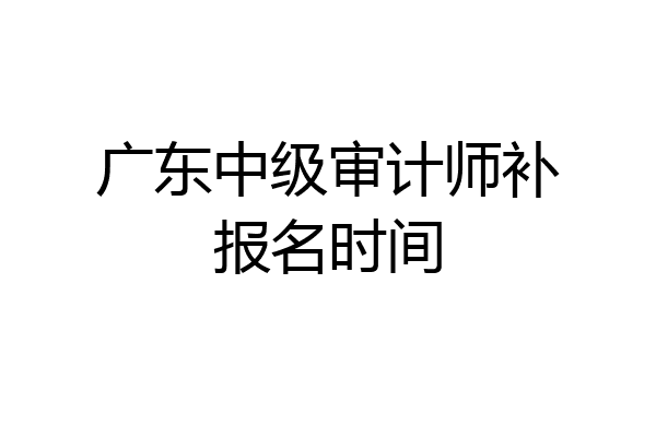 广东中级审计师补报名时间