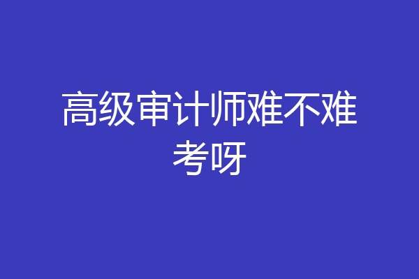 高级审计师难不难考呀