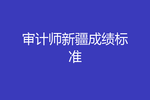 审计师新疆成绩标准