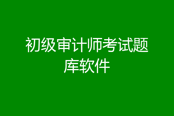 初级审计师考试题库软件