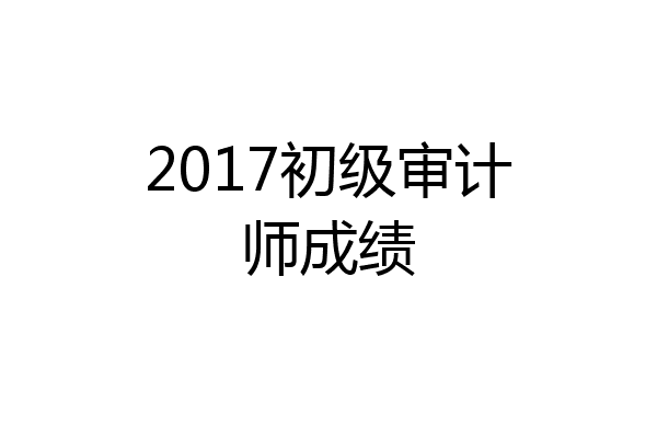 2017初级审计师成绩