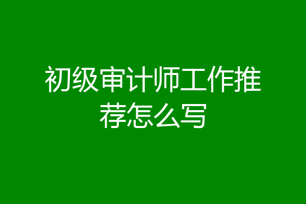 初级审计师工作推荐怎么写