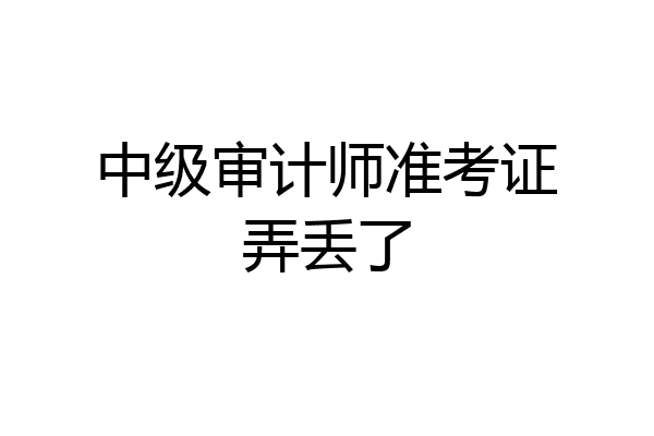 中级审计师准考证弄丢了