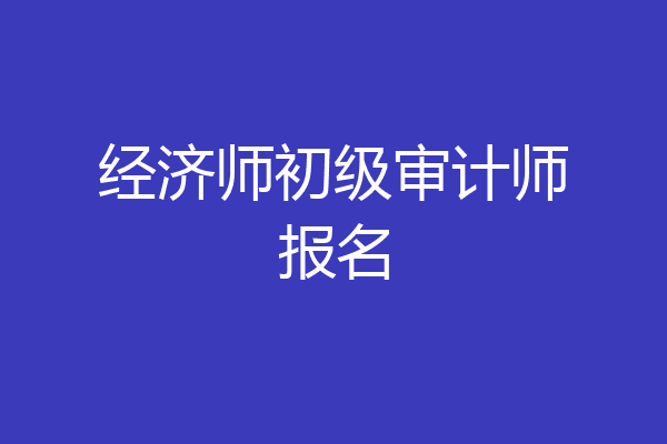 经济师初级审计师报名