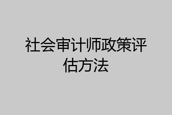 社会审计师政策评估方法