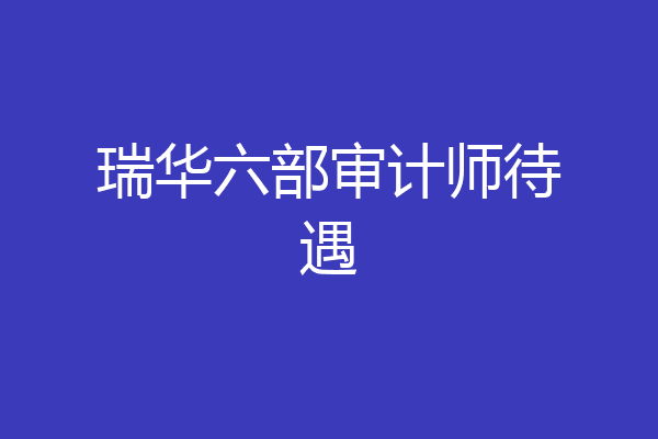 瑞华六部审计师待遇