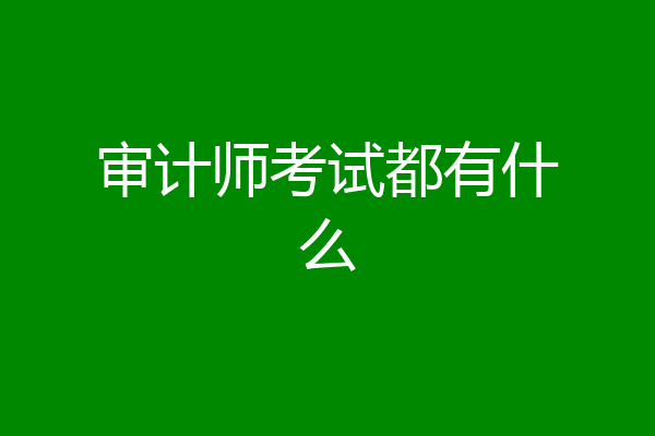 审计师考试都有什么