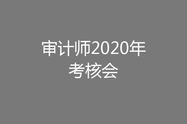 审计师2020年考核会