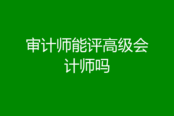 审计师能评高级会计师吗