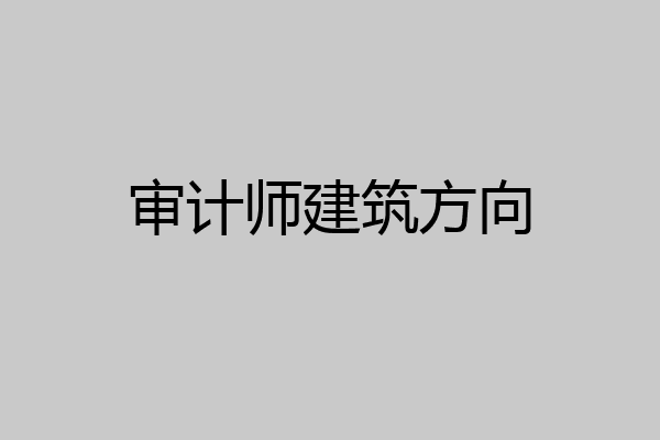 审计师建筑方向