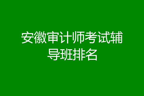 安徽审计师考试辅导班排名