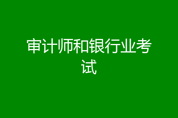 审计师和银行业考试