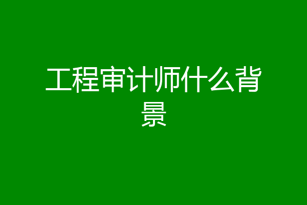 工程审计师什么背景