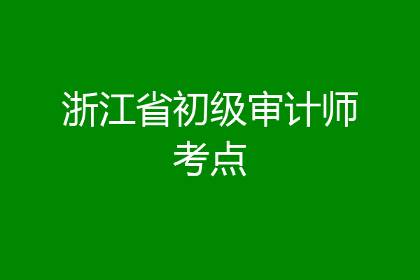 浙江省初级审计师考点
