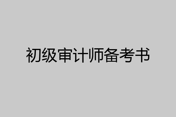 初级审计师备考书