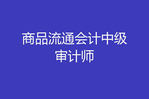 商品流通会计中级审计师