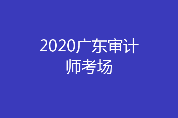 2020广东审计师考场