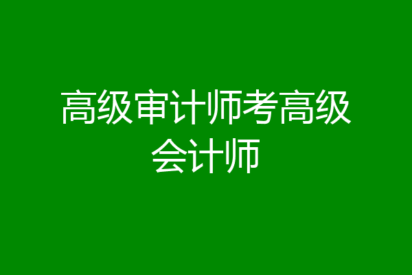 高级审计师考高级会计师