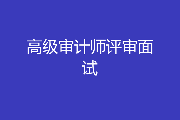 高级审计师评审面试