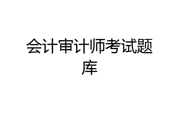 会计审计师考试题库